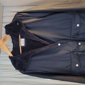 ZARA kids Anorak lined Rain Jack navy 13/14 or women's xs/s